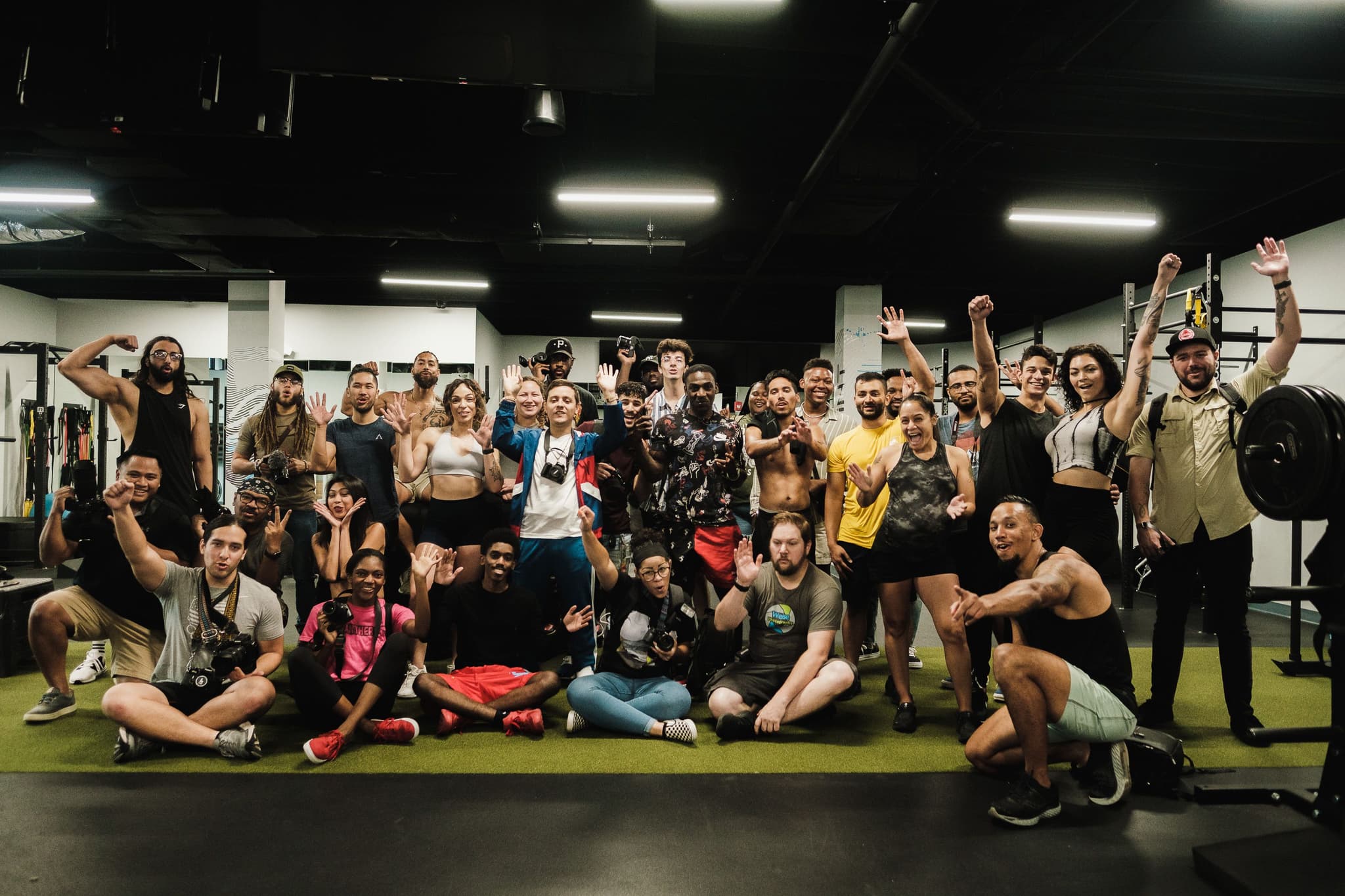 An instructor leading a group class